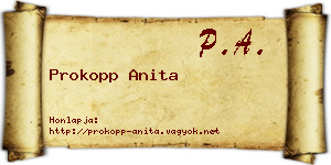 Prokopp Anita névjegykártya
