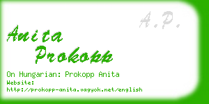 anita prokopp business card